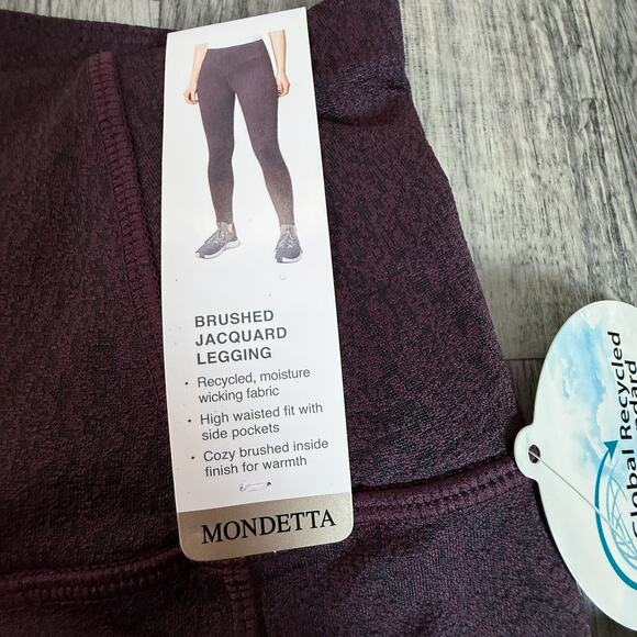 NWT Mondetta Brushed Jacquard Leggings XL Fudge Combo High Waist Pockets - Picture 4 of 11